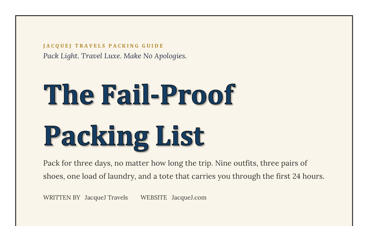 The Fail-Proof Packing List cover